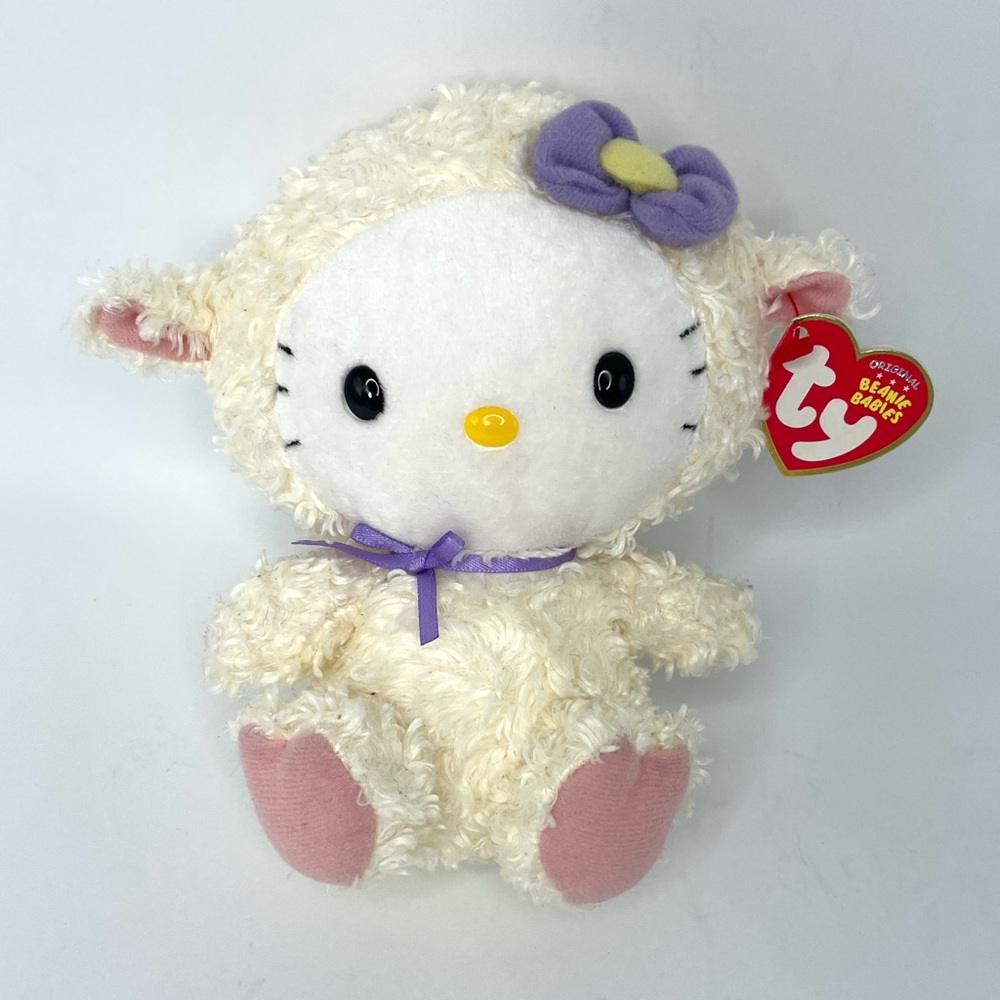 Ty Beanie Babies Hello Kitty Lamb Sheep Plush 6”
